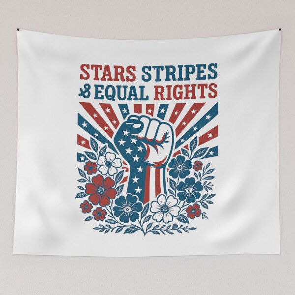 Item preview, Empowering Raised Fist Stars Stripes & Equal Rights  designed and sold by JerdbordinShop.