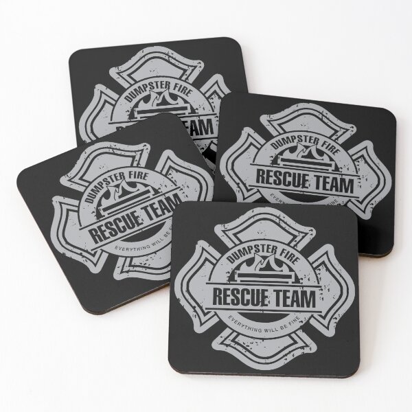 Item preview, Vintage Dumpster Fire Rescue Team Everything will be okay Maltese Cross design designed and sold by Jdawnink.