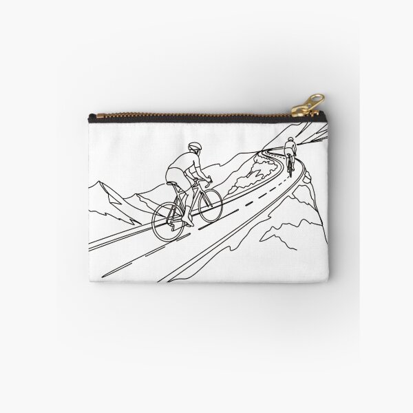 Item preview, Uphill Ascent: Minimalist Cyclists on a Mountain Road designed and sold by Cloud-Riders.
