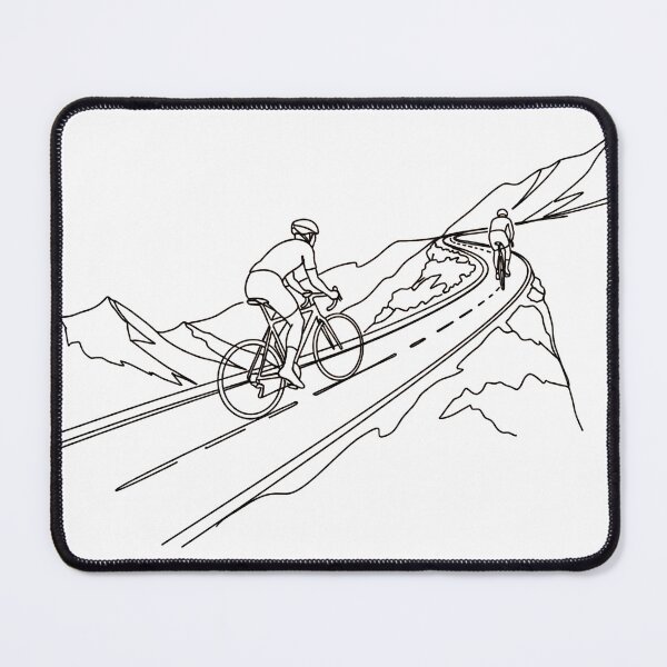 Item preview, Uphill Ascent: Minimalist Cyclists on a Mountain Road designed and sold by Cloud-Riders.