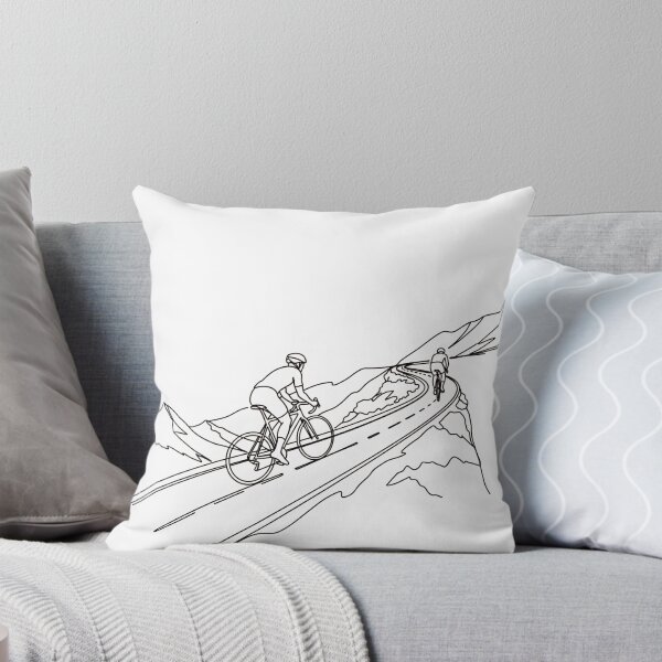 Item preview, Uphill Ascent: Minimalist Cyclists on a Mountain Road designed and sold by Cloud-Riders.