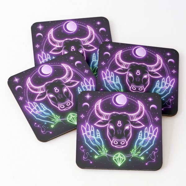 Item preview, Taurus Zodiac Art | Neon Witchy Taurus Constellation designed and sold by Luna Zodiac.