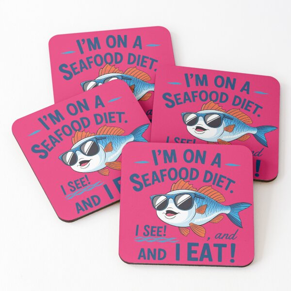 Item preview, Funny Cartoon Fish Wearing Sunglasses with Humorous Diet Quote Art designed and sold by Rue Market.