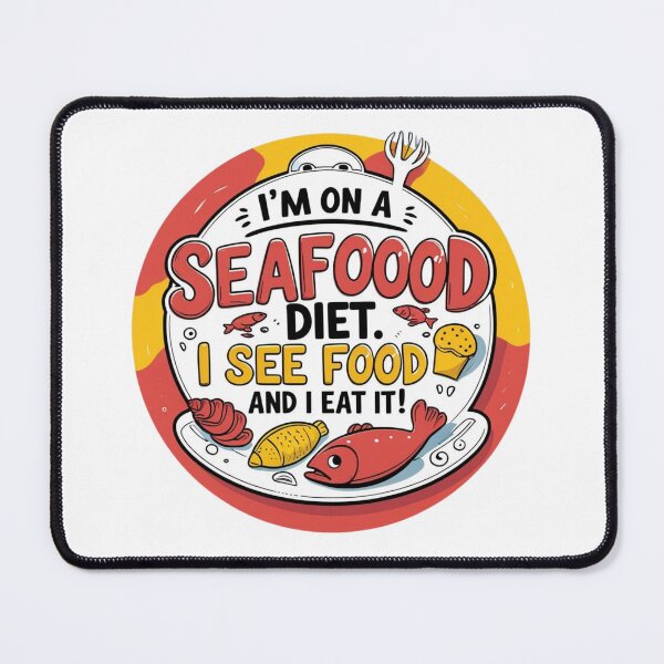 Item preview, Humorous Seafood Diet Design with Funny Quote and Colorful Illustrations designed and sold by Rue Market.