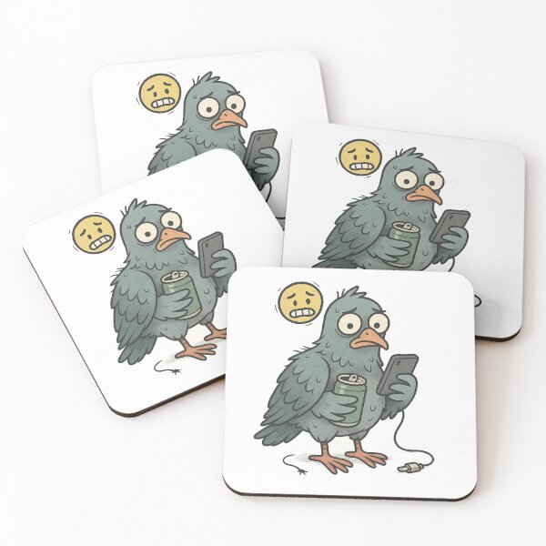 Item preview, Socially Awkward Pigeon with Trust Issues – Funny Gen Z Anxiety Bird Sticker designed and sold by MoodyPenguinCo.