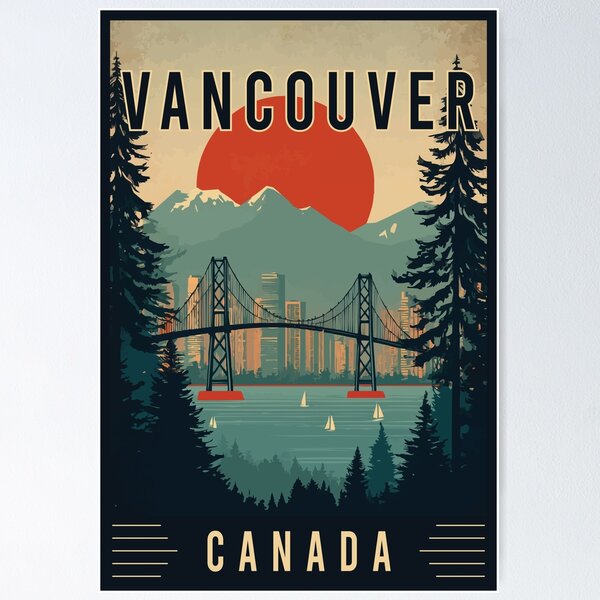 Item preview, Discover Pacific Northwest City Vancouver in Canada - Travel Art designed and sold by turtlestart.