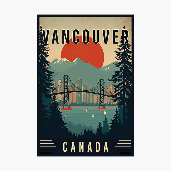 Item preview, Discover Pacific Northwest City Vancouver in Canada - Travel Art designed and sold by turtlestart.