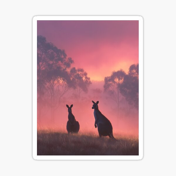 Item preview, Kangaroos in the Morning Mist designed and sold by Synthartik.