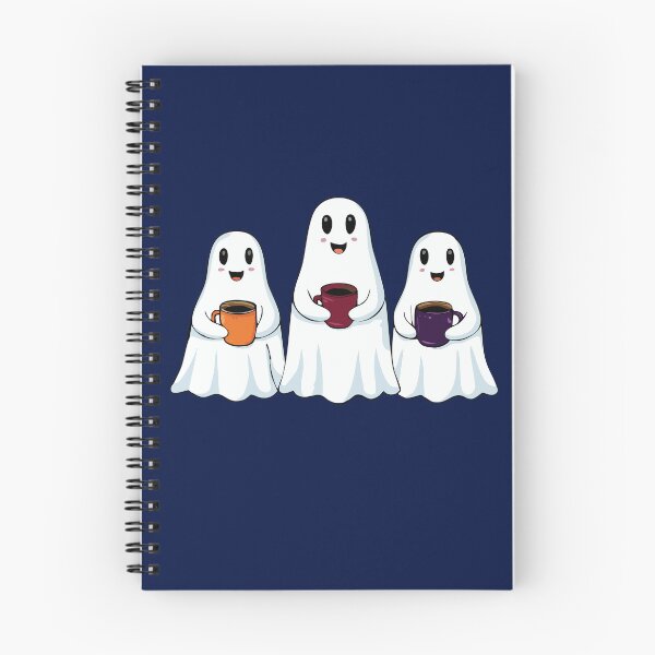 Item preview, 3 Ghosts with Coffee - Cozy Halloween designed and sold by ScribbL-ScrabbL.