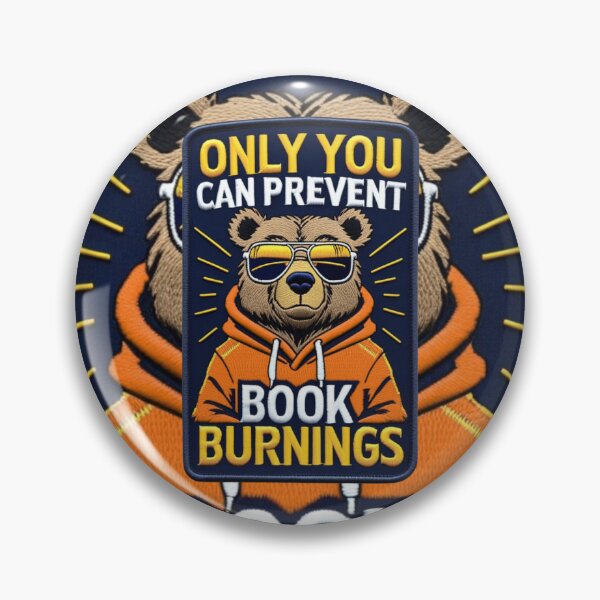 Item preview,  Only You Can Prevent Book Burnings  Cool Bear Patch  Unique Embroidered Design designed and sold by ArtDesignTp.