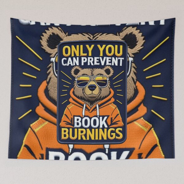 Item preview,  Only You Can Prevent Book Burnings  Cool Bear Patch  Unique Embroidered Design designed and sold by ArtDesignTp.