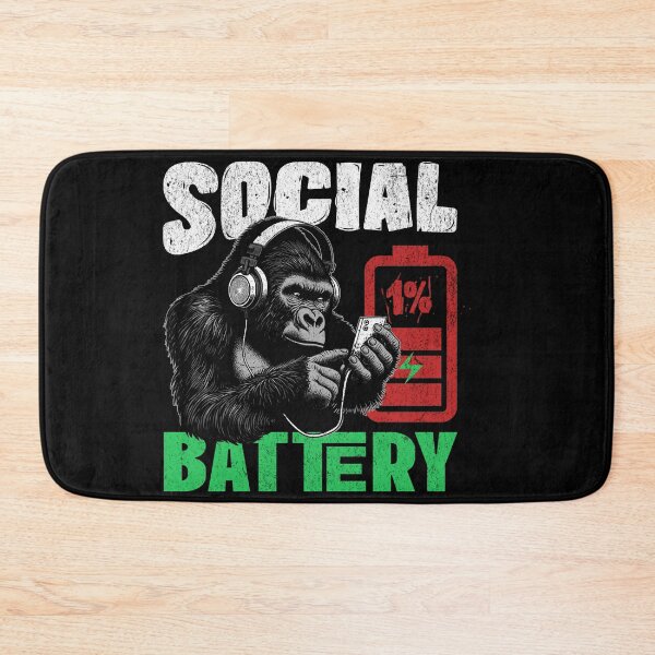 Item preview, Social Battery – Funny Introvert Gorilla Design designed and sold by Lucky Streetwear.