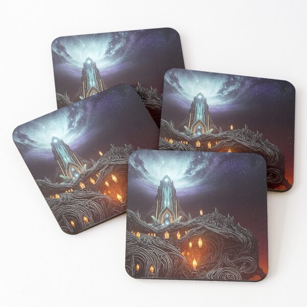 Item preview, Fantasy Tower in a Mystical Landscape designed and sold by Ink Art Design.
