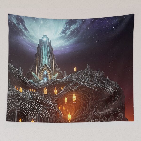 Item preview, Fantasy Tower in a Mystical Landscape designed and sold by Ink Art Design.