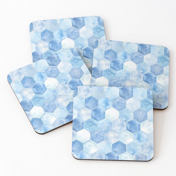 Item preview, Blue abstract hexagon pattern designed and sold by Letteraddicted.