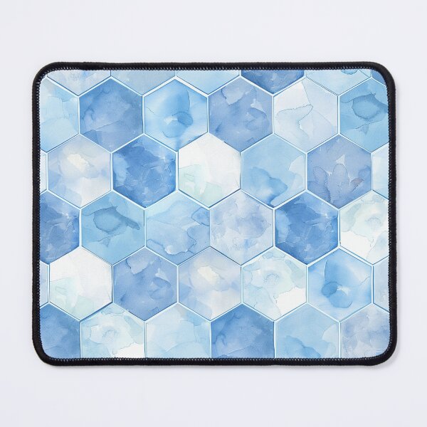 Item preview, Blue abstract hexagon pattern designed and sold by Letteraddicted.