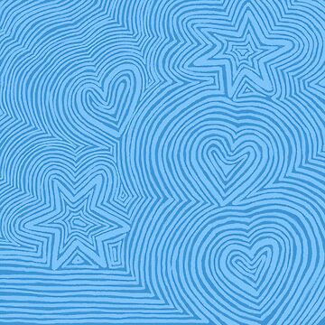 Artwork thumbnail, Zentangle Star and Heart Line Pattern by BethyPig