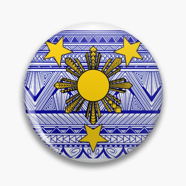 Item preview, Blue Tribal Pattern with Filipino Sun and Stars designed and sold by Steeb757.