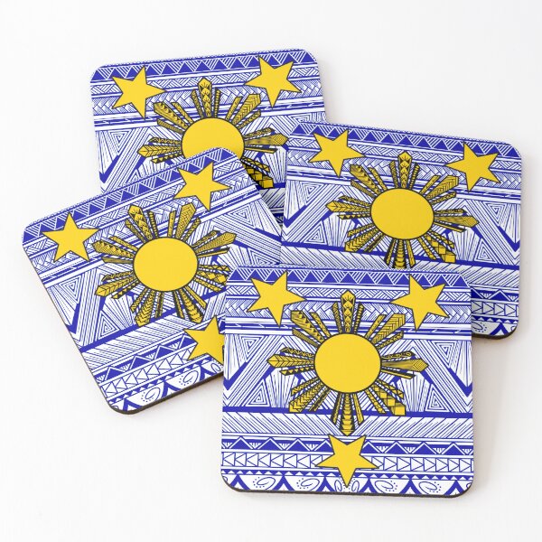 Item preview, Blue Tribal Pattern with Filipino Sun and Stars designed and sold by Steeb757.