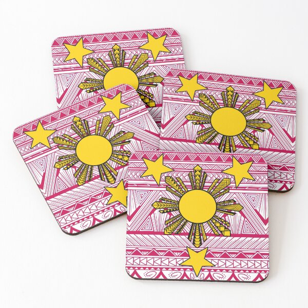 Item preview, Red Tribal Pattern with Filipino Sun and Stars designed and sold by Steeb757.
