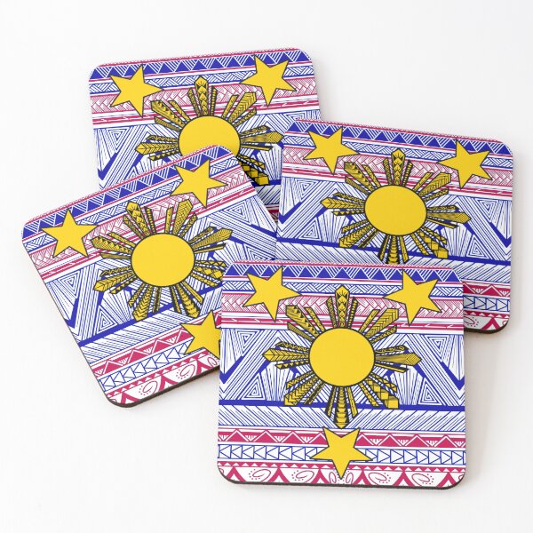 Item preview, Blue and Red Tribal Pattern with Filipino Sun and Stars designed and sold by Steeb757.