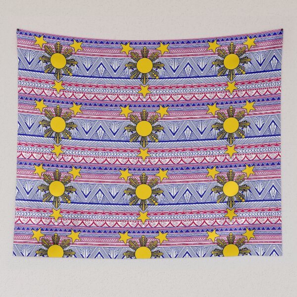 Item preview, Blue and Red Tribal Pattern with Filipino Sun and Stars designed and sold by Steeb757.