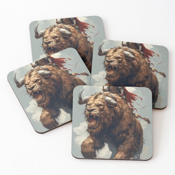 Item preview, Beast Rider – Warrior Charging on a Horned Lion designed and sold by BraveDesignsUSA.