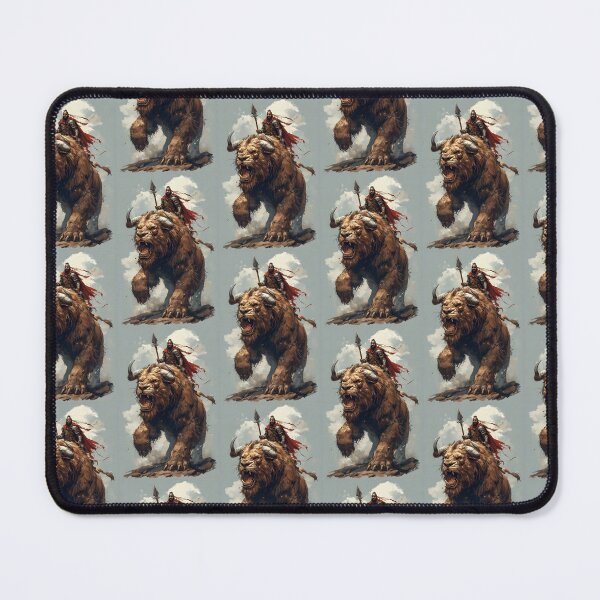 Item preview, Beast Rider – Warrior Charging on a Horned Lion designed and sold by BraveDesignsUSA.