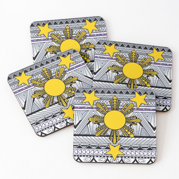 Item preview, Black Tribal Pattern with Filipino Sun and Stars designed and sold by Steeb757.