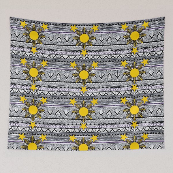 Item preview, Black Tribal Pattern with Filipino Sun and Stars designed and sold by Steeb757.