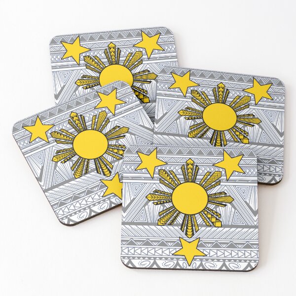 Item preview, Gray Tribal Pattern with Filipino Sun and Stars designed and sold by Steeb757.