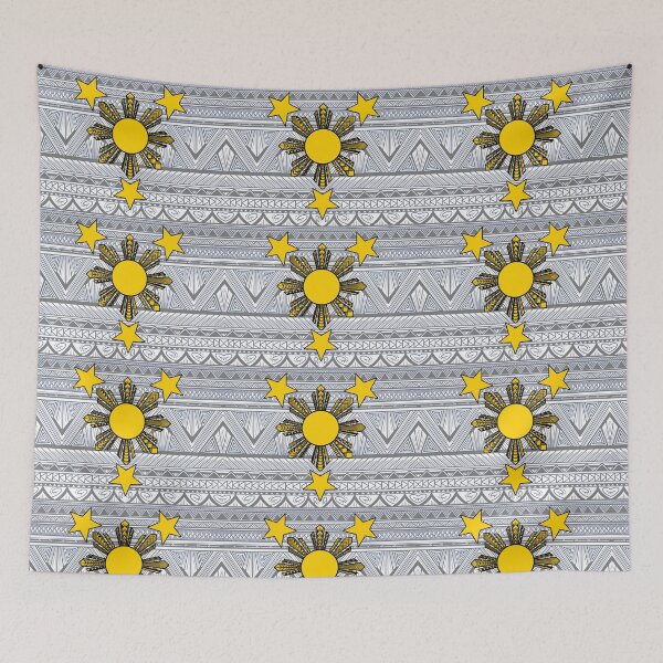 Item preview, Gray Tribal Pattern with Filipino Sun and Stars designed and sold by Steeb757.