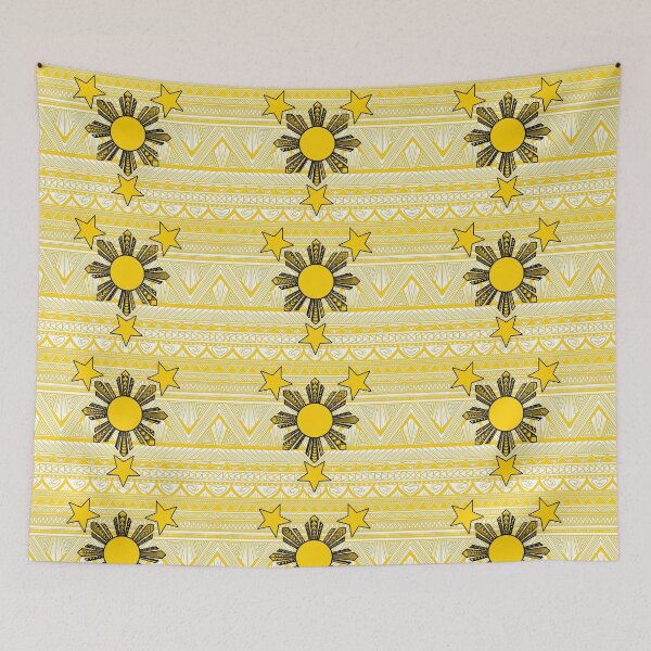 Item preview, Yellow Tribal Pattern with Filipino Sun and Stars designed and sold by Steeb757.