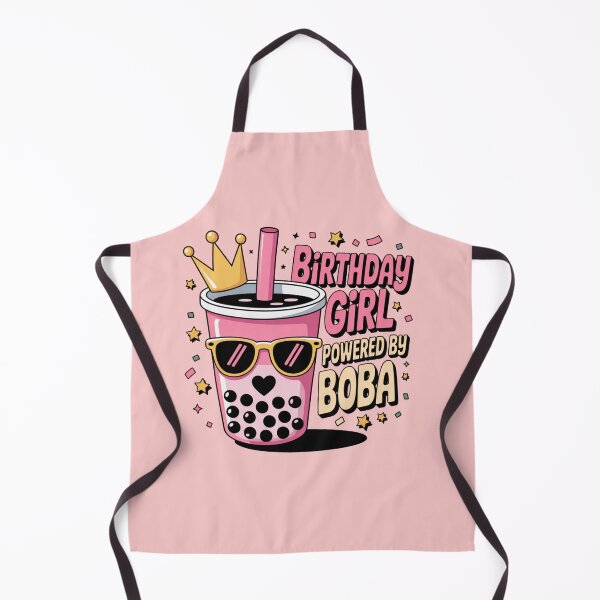 Item preview, Birthday Girl Powered by Boba Cute Bubble Tea Party Design designed and sold by Nzgiftsandmore.