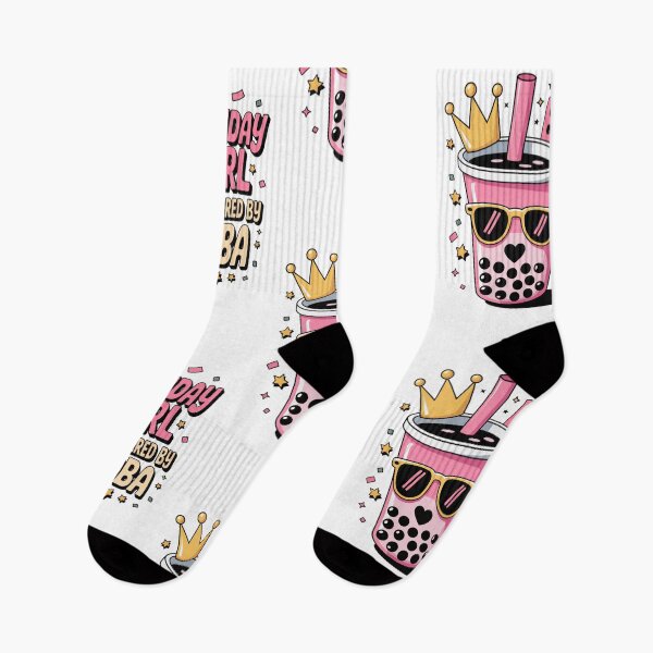 Item preview, Birthday Girl Powered by Boba Cute Bubble Tea Party Design designed and sold by Nzgiftsandmore.