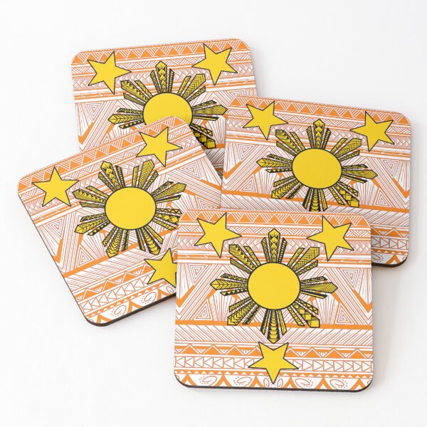 Item preview, Orange Tribal Pattern with Filipino Sun and Stars designed and sold by Steeb757.
