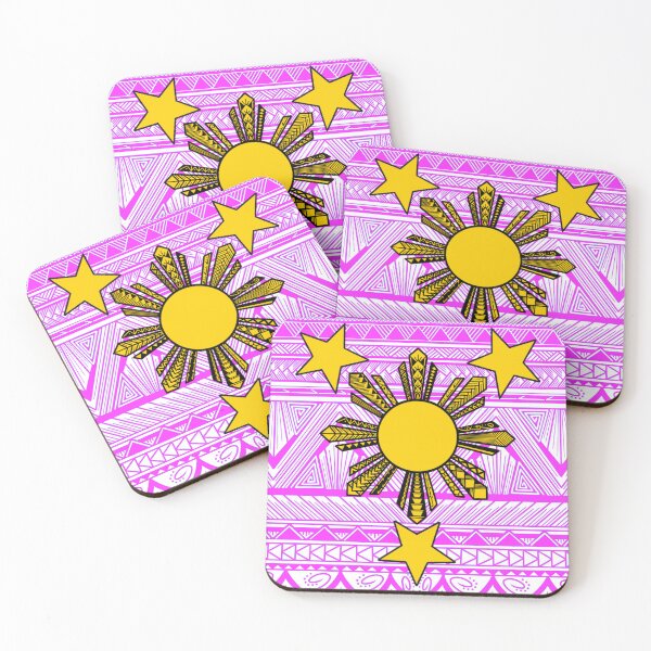 Item preview, Pink Tribal Pattern with Filipino Sun and Stars designed and sold by Steeb757.