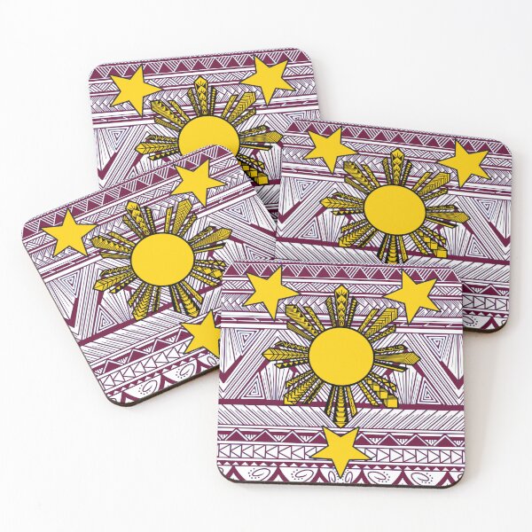 Item preview, Maroon Tribal Pattern with Filipino Sun and Stars designed and sold by Steeb757.