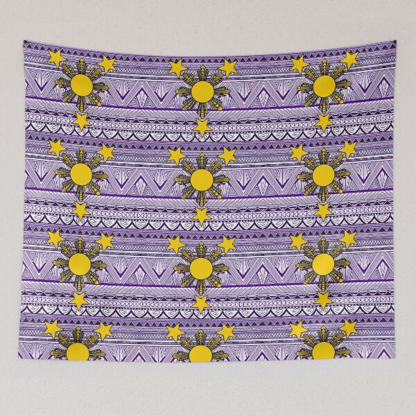 Item preview, Dark Purple and Purple Tribal Pattern with Filipino Sun and Stars designed and sold by Steeb757.