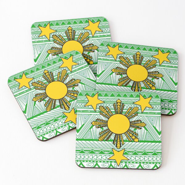 Item preview, Green Tribal Pattern with Filipino Sun and Stars designed and sold by Steeb757.
