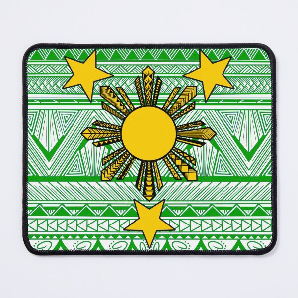 Item preview, Green Tribal Pattern with Filipino Sun and Stars designed and sold by Steeb757.