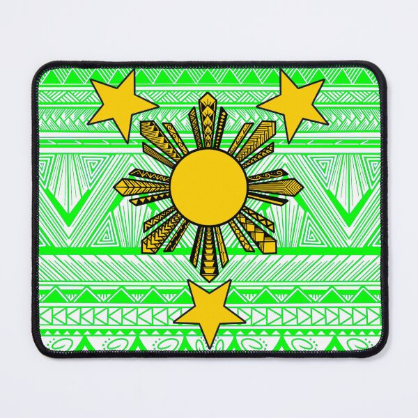Item preview, Bright Green Tribal Pattern with Filipino Sun and Stars designed and sold by Steeb757.