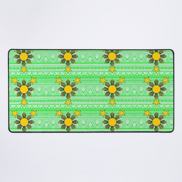 Item preview, Bright Green Tribal Pattern with Filipino Sun and Stars designed and sold by Steeb757.
