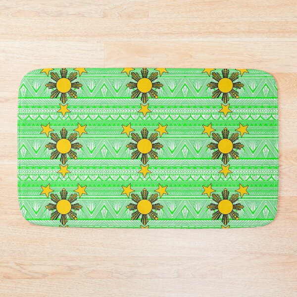 Item preview, Bright Green Tribal Pattern with Filipino Sun and Stars designed and sold by Steeb757.