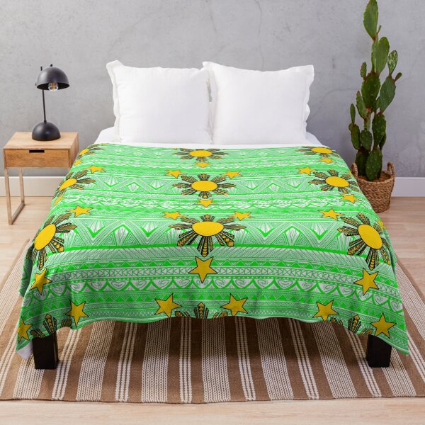 Item preview, Bright Green Tribal Pattern with Filipino Sun and Stars designed and sold by Steeb757.