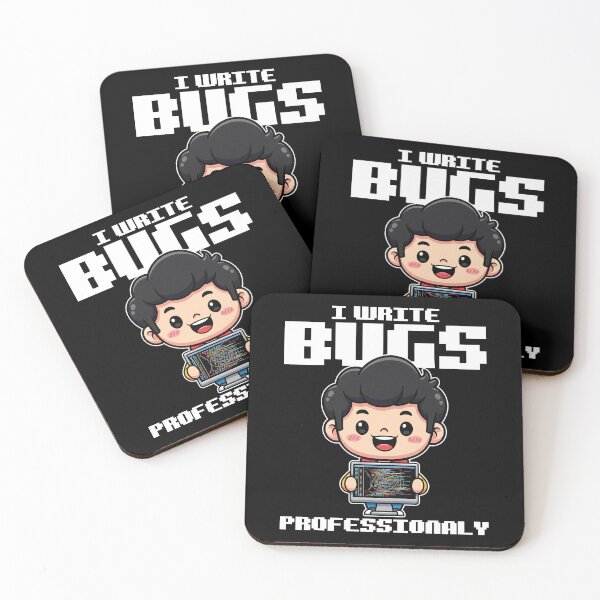 Item preview, I WRITE BUGS PROFESSIONALY - PROGRAMMER GIFT designed and sold by KEF Custom.