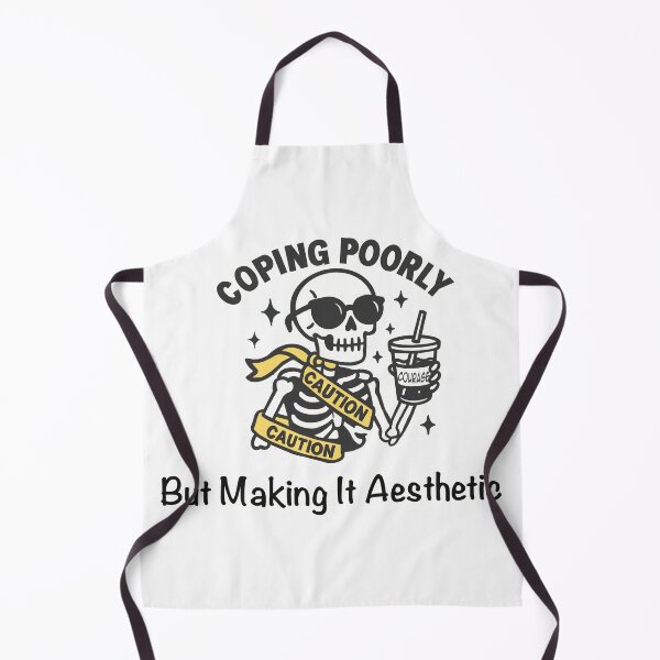 Item preview, Coping Poorly But Making It Aesthetic – Skeleton with Caution Tape designed and sold by TinyWinsStudio.