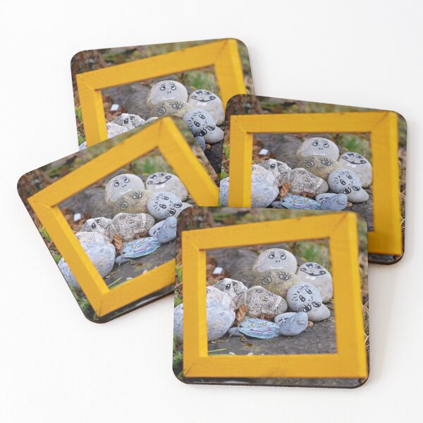 Item preview, Happy smiley stones in a natural look designed and sold by beatbieri.ch.