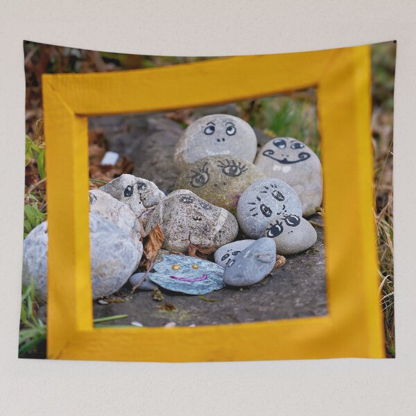 Item preview, Happy smiley stones in a natural look designed and sold by beatbieri.ch.