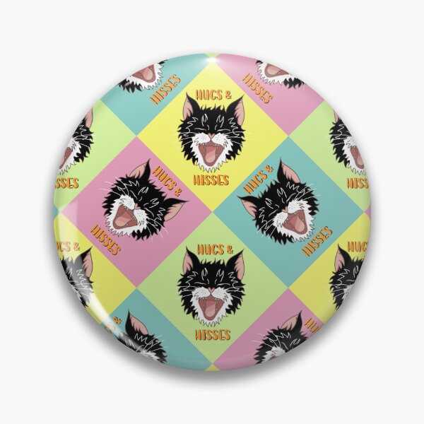 Item preview, Hugs and Hisses Cat Colour Block Pattern designed and sold by SpiritedArtwork.